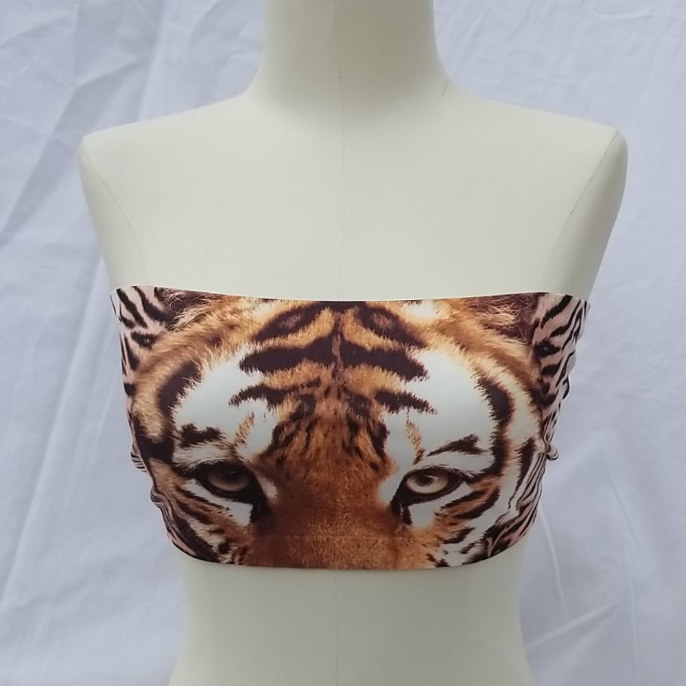 VS PINK Tiger Bandeau Size Lg Elastic/polyester